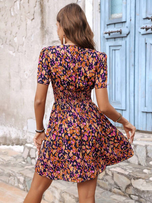 Floral Ruched Summer Dress