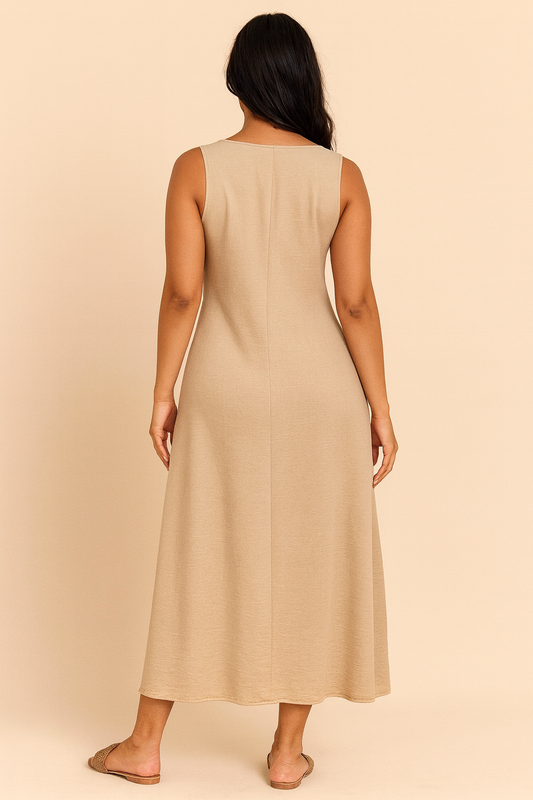 Desert Button Midi Jurk