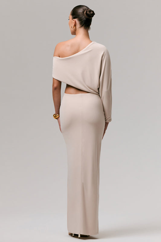 Marlena | Cream Twisted Split Maxi Skirt
