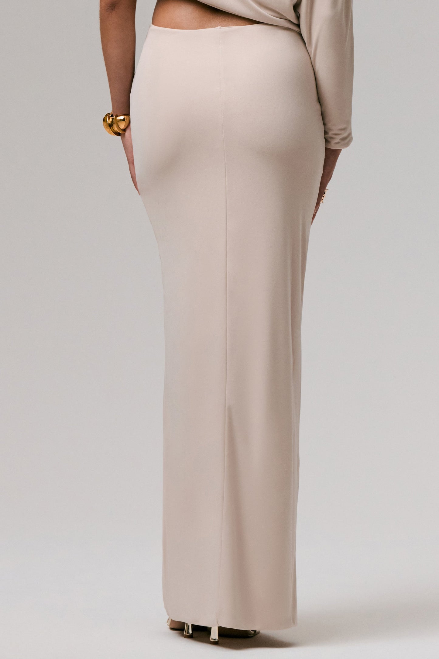 Marlena | Cream Twisted Split Maxi Skirt