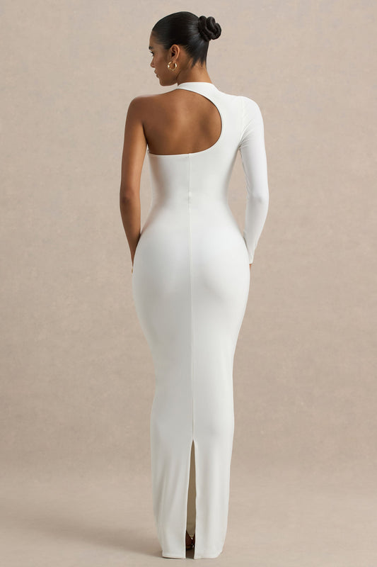 Light Year | White Maxi Dress with Asymmetric Neckline