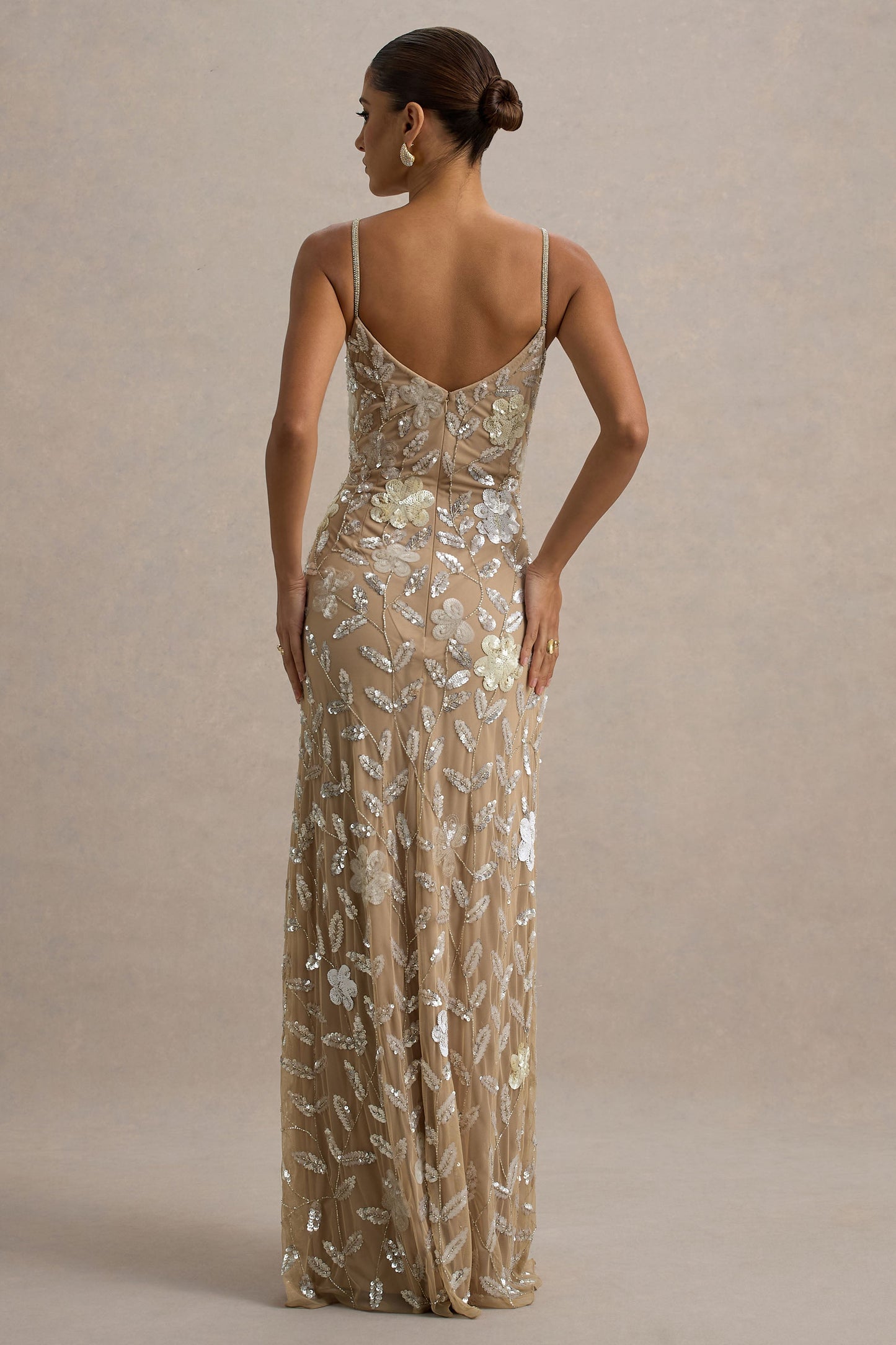 Gemini | Floral Embellished Strappy Maxi Dress